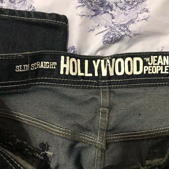 The Jean People Hollywood Mens Size  30x32 Jeans Slim Straight Dark Wash - Picture 10 of 12